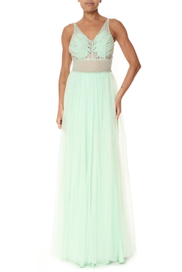 Vestido Longo Tule Verde