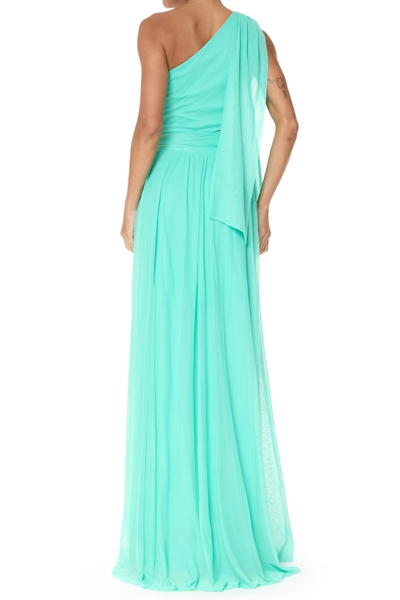 Vestido Longo Tule Verde - DG75817 Essential Collection