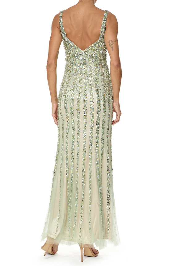 Vestido Longo Tule Verde - DG76165 Dave & Johnny