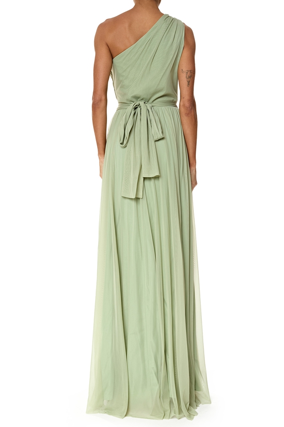 Vestido Longo Tule Verde - DG76307 Essential Collection
