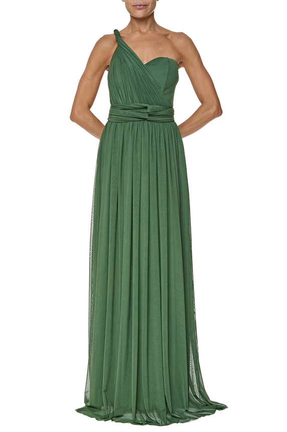 Vestido Longo Tule Verde - DG76420 Essential Collection