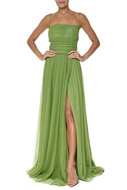 Vestido Longo Tule Verde
