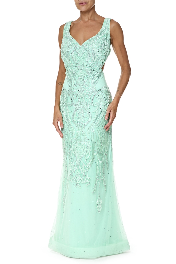 Vestido Longo Tule Verde - DG76537 Prime Collection