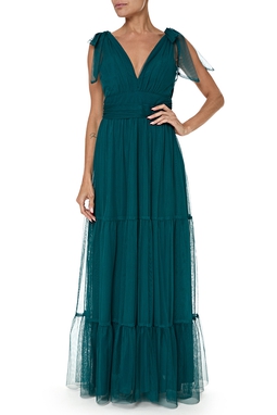 Vestido Longo Tule Verde