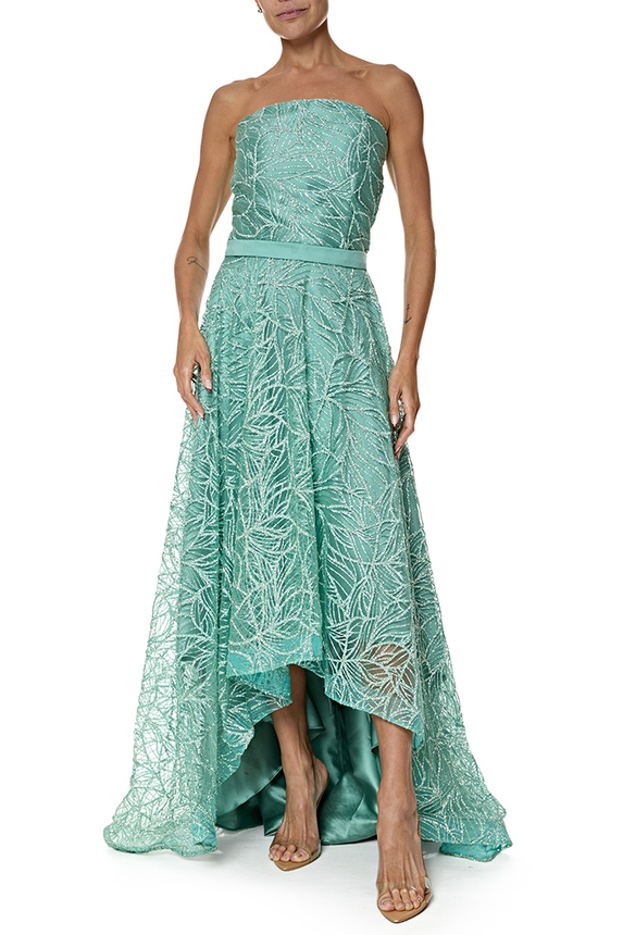 Vestido Longo Tule Verde - DG76971 Fernanda Nabhan