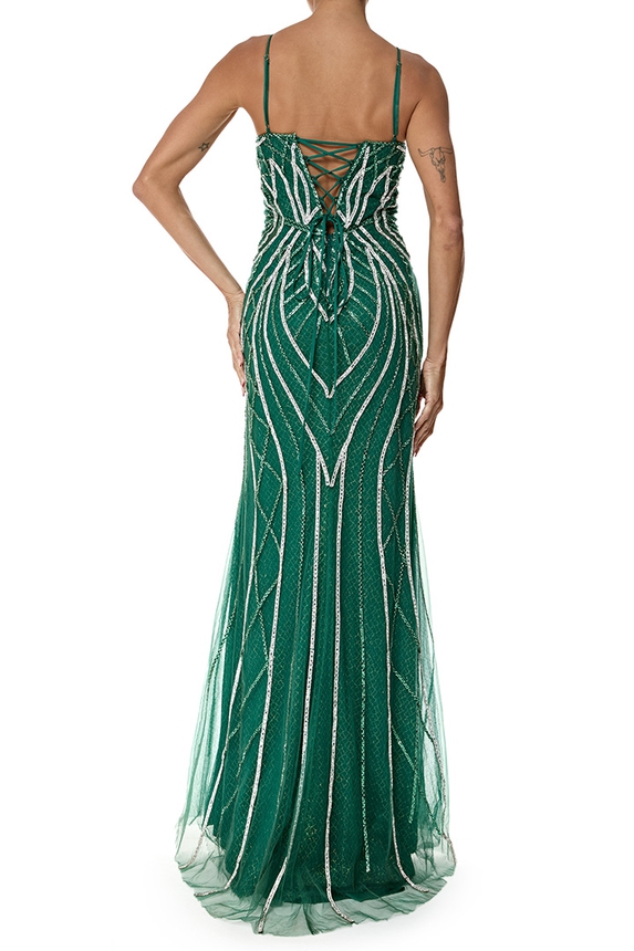 Vestido Longo Tule Verde - DG77029 Prime Collection