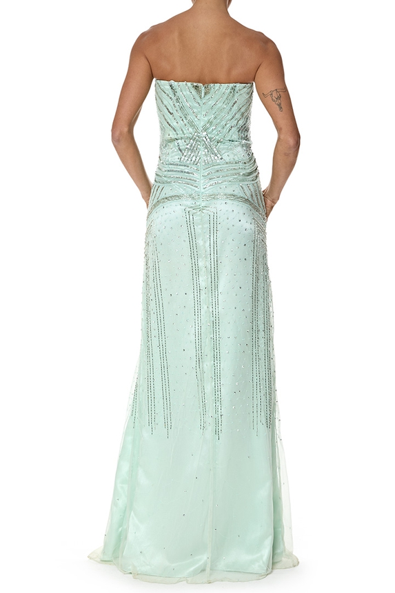 Vestido Longo Tule Verde - DG77067 Adrianna Papell