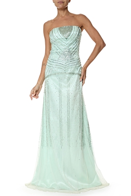 Vestido Longo Tule Verde