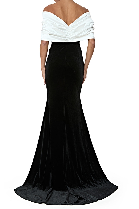 Vestido Longo Veludo Preto - DG76981 Essential Collection