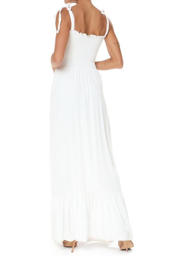 Vestido Longo Viscose Branco - DG75978 Basic Collection
