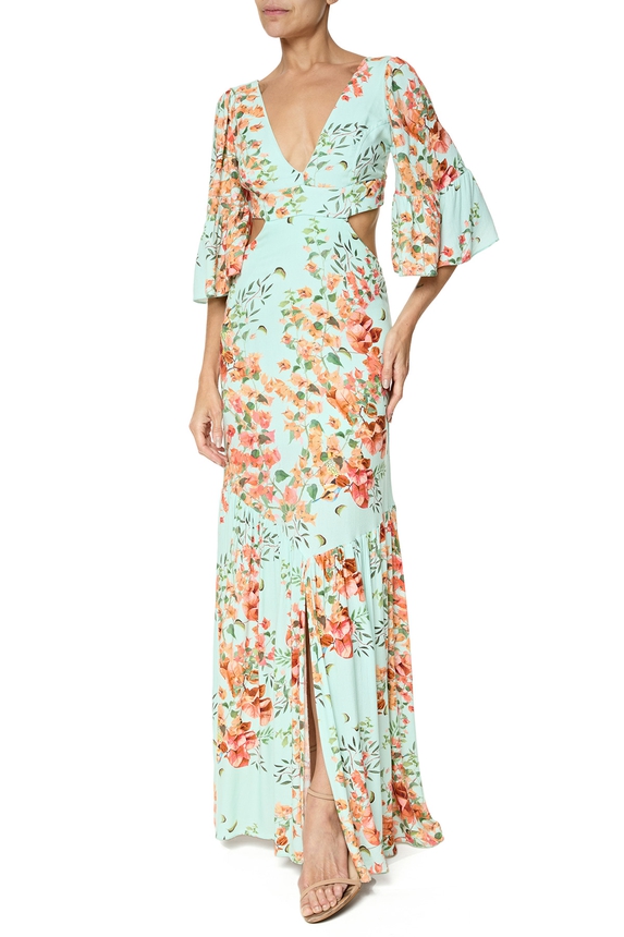 Vestido Longo Viscose Estampado - DG76322 Dress To