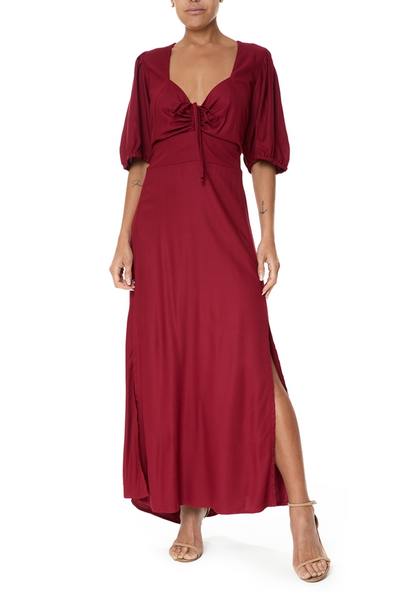 Vestido Longo Viscose Marsala - DG75919 Basic Collection