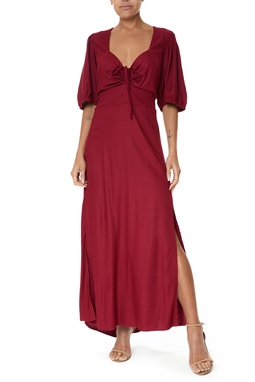 Vestido Longo Viscose Marsala
