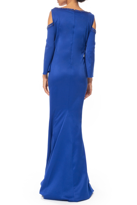 Vestido Longo Zibeline Azul - DG51405 Essential Collection