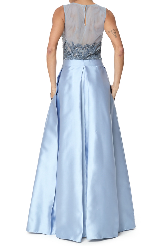 Vestido Longo Zibeline Azul - DG75737 Elizabeth Marques