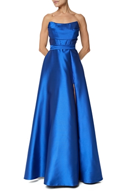 Vestido Longo Zibeline Azul