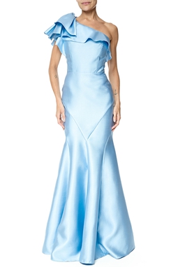 Vestido Longo Zibeline Azul