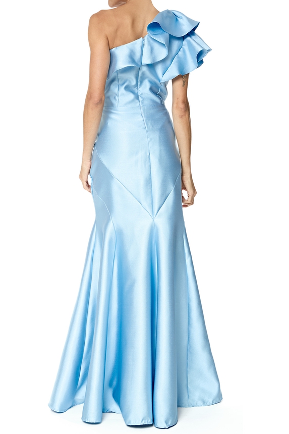 Vestido Longo Zibeline Azul - DG76354 Essential Collection