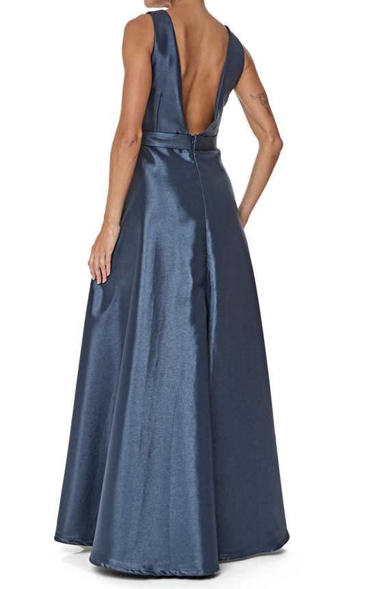 Vestido Longo Zibeline Azul - DG76518 Essential Collection