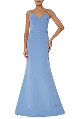 Vestido Longo Zibeline Azul