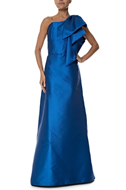 Vestido Longo Zibeline Azul