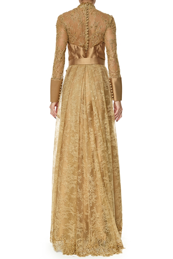 Vestido Longo Zibeline Dourado - DG76109 Dina Barcelos