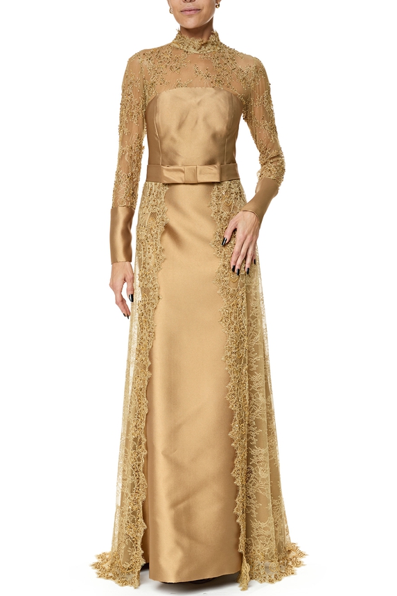 Vestido Longo Zibeline Dourado - DG76109 Dina Barcelos