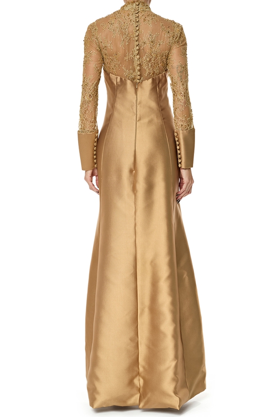 Vestido Longo Zibeline Dourado - DG76109 Dina Barcelos