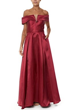 Vestido Longo Zibeline Marsala