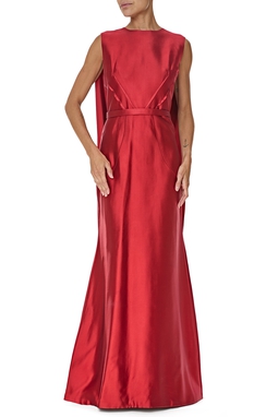 Vestido Longo Zibeline Marsala