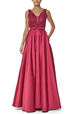 Vestido Longo Zibeline Marsala