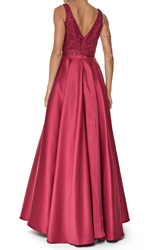 Vestido Longo Zibeline Marsala - DG76560 Essential Collection