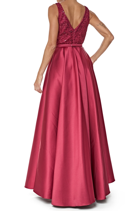 Vestido Longo Zibeline Marsala - DG76560 Essential Collection