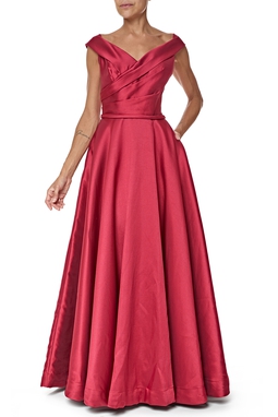 Vestido Longo Zibeline Marsala