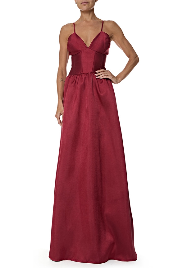 Vestido Longo Zibeline Marsala - DG77077 Essential Collection