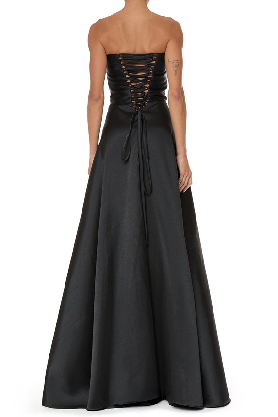 Vestido Longo Zibeline Preto - DG76019 Essential Collection