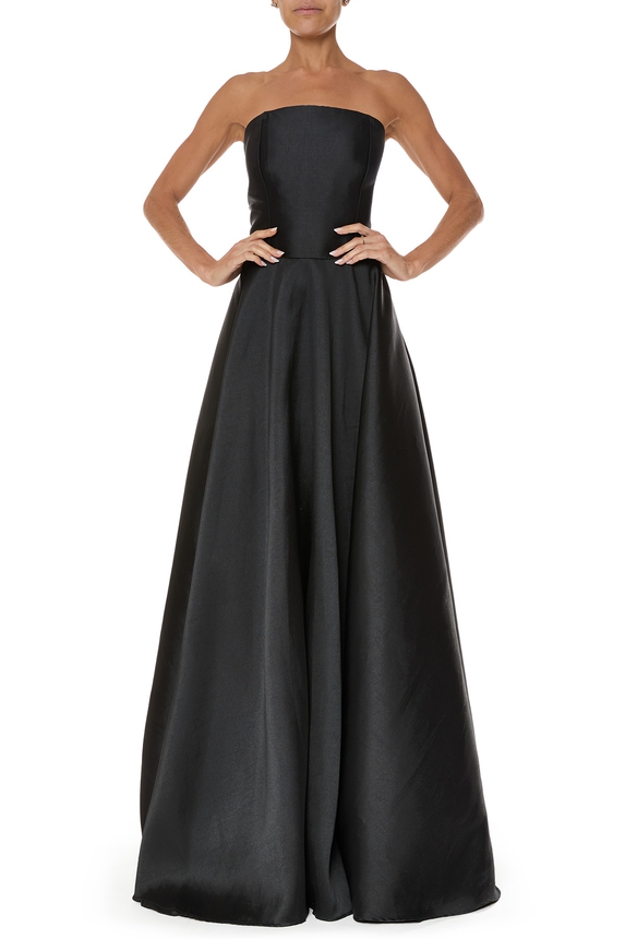 Vestido Longo Zibeline Preto - DG76019 Essential Collection