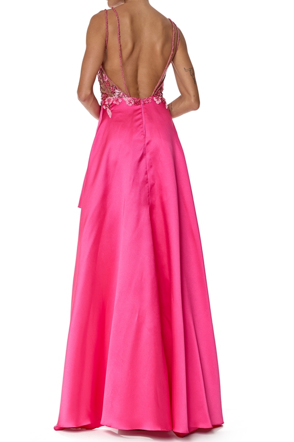 Vestido Longo Zibeline Rosa - DG76482 Prime Collection