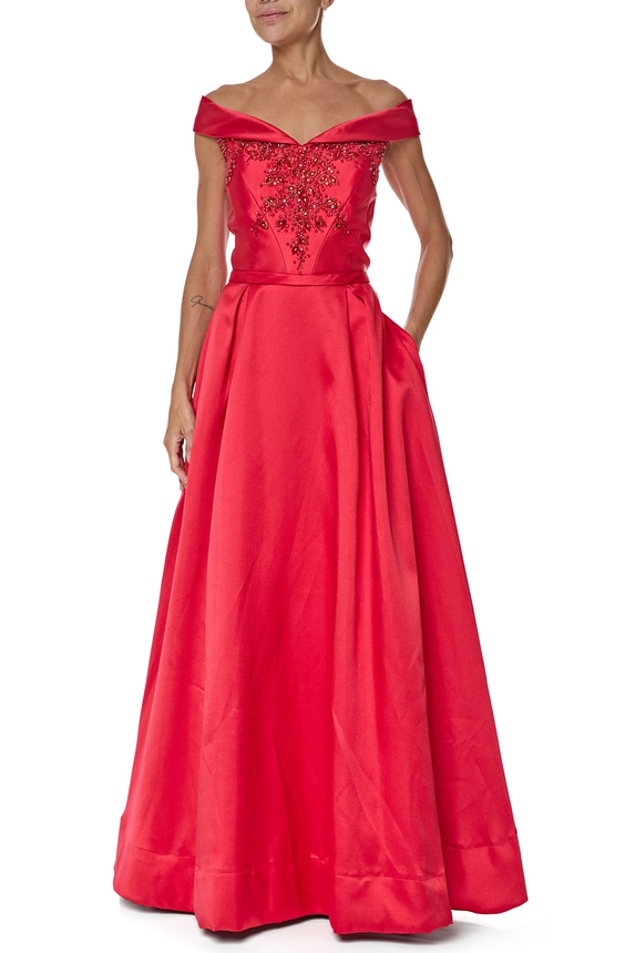 Vestido Longo Zibeline Vermelho - DG76556 Essential Collection