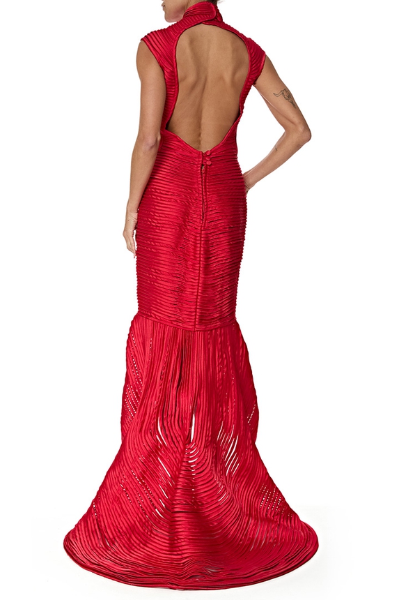Vestido Longo Zibeline Vermelho - DG77035 Fabiana Milazzo