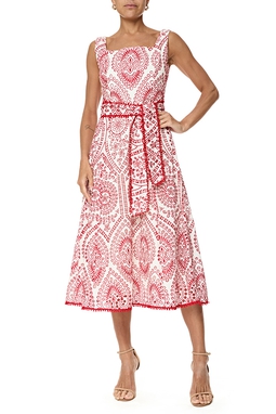 Vestido Midi Algodão Estampado