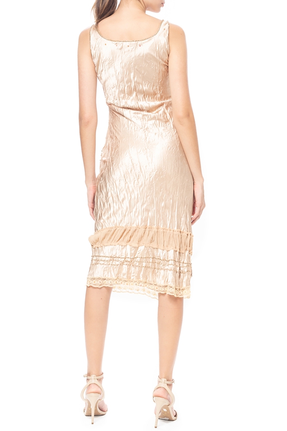 Vestido Midi Cetim Dourado - DG40582 Curadoria Dress & Go