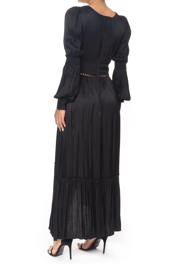 Vestido Midi Cetim Preto - DG73641 Rock Lola