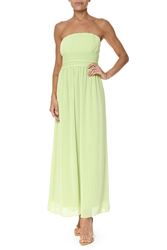 Vestido Midi Chiffon Verde - DG76702 Essential Collection