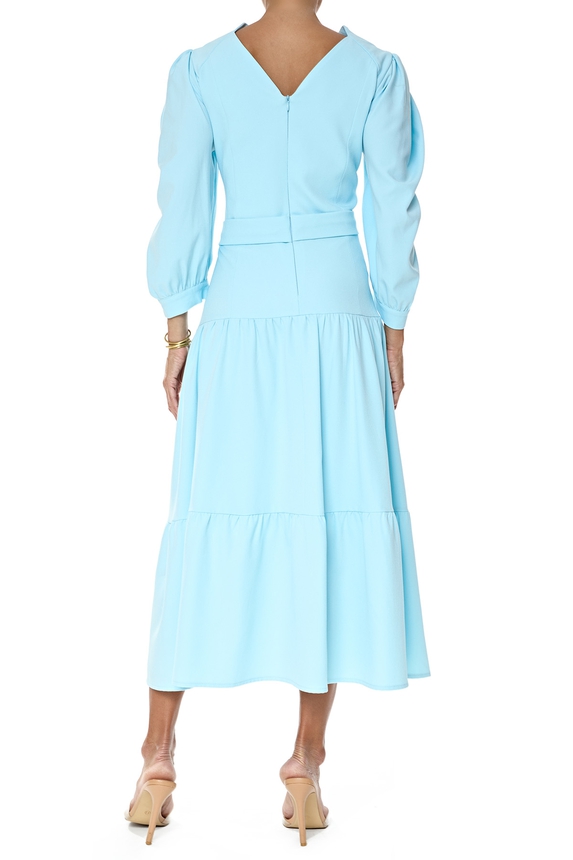 Vestido Midi Crepe Azul - DG76697 Patricia Bonaldi / PatBo
