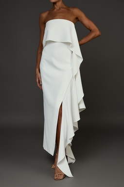 Vestido Midi Crepe Branco