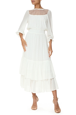 Vestido Midi Crepe Branco