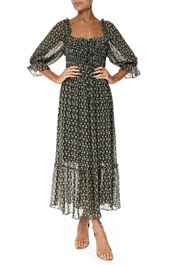 Vestido Midi Crepe Estampado