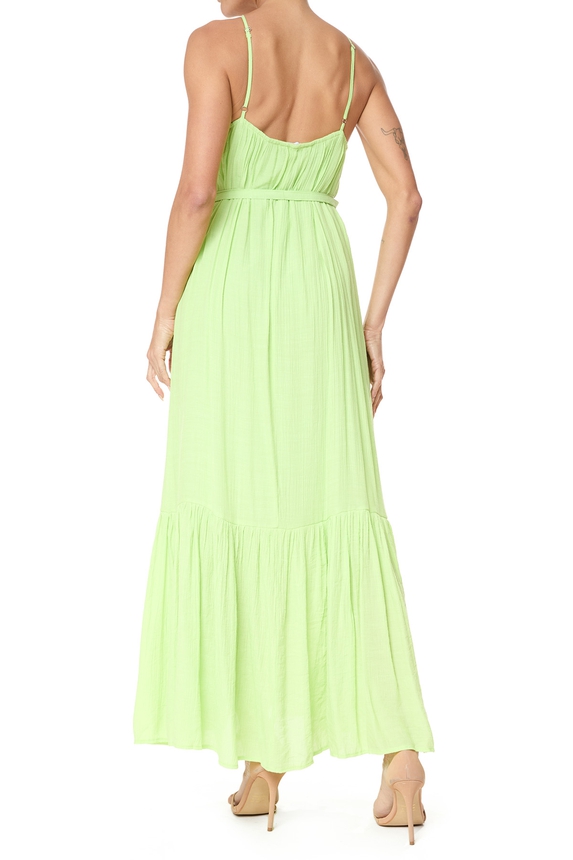 Vestido Midi Crepe Verde - DG75752 Essential Collection