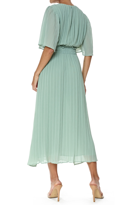 Vestido Midi Crepe Verde - DG76479 Essential Collection